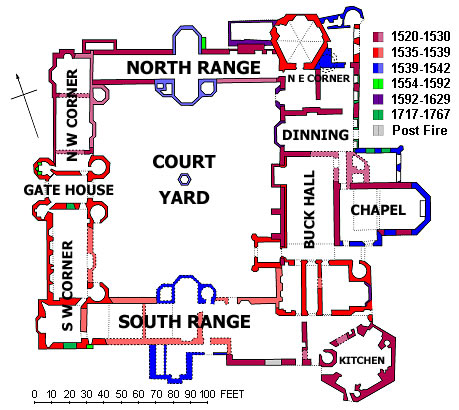 Plan of Cowdray, CLICK on different areas for more information